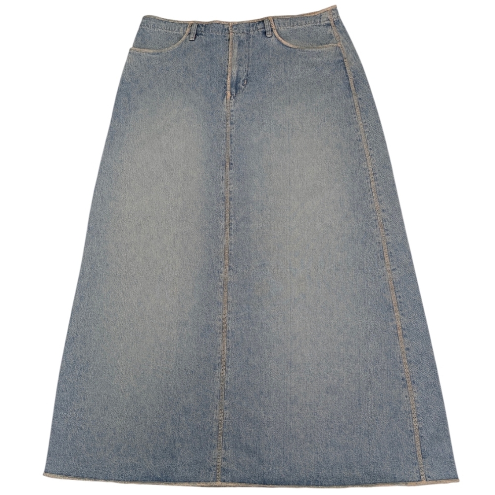 Sundance Cotton Denim Maxi Skirt. 4P